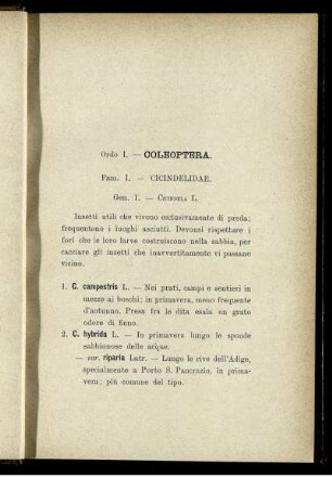 Ordo I. - Coleoptera.