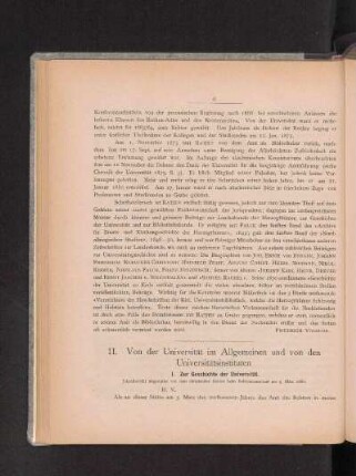 II. Von der Universität im Allgemeinen und von den Universitätsinstituten