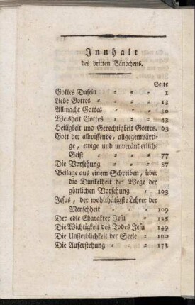 Innhalt des dritten Bändchens.