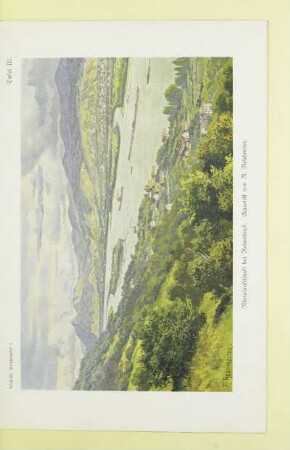 Rheinlandschaft bei Rolandseck. Aquarell von R. Reschreiter