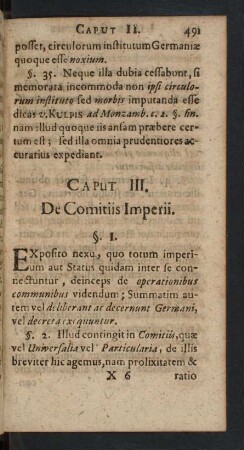 Caput III. De Comitiis Imperii.