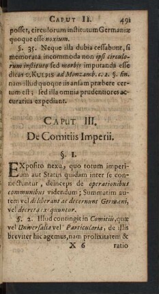 Caput III. De Comitiis Imperii.