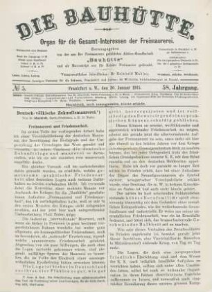 No. 5. Frankfurt a. M., den 30. Januar 1915. 58. Jahrgang.