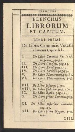 Elenchus Librorum Et Capitum.