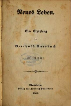 Neues Leben : Eine Erzählung, 3