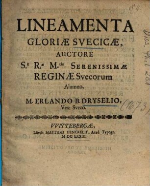 Lineamenta Gloriae Svecicae