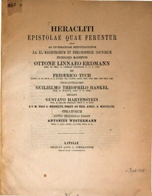 Heracliti Epistolae quae feruntur