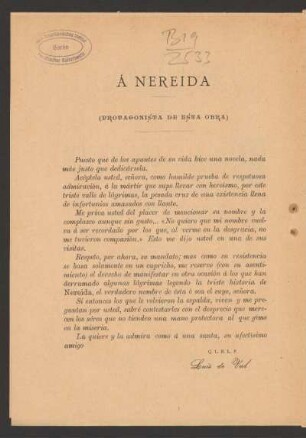 Á Nereida - (Protagonista de esta obra)