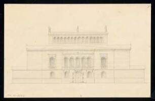 Ständehaus Monatskonkurrenz Februar 1835: Aufriss Rückansicht