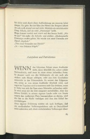 Autorfahren und Patriotismus