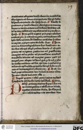 Sequitur quarta et ultima pars huius tractatus que tractat de absolutione et penitentie iniunctione, [capitulum] xlviii.