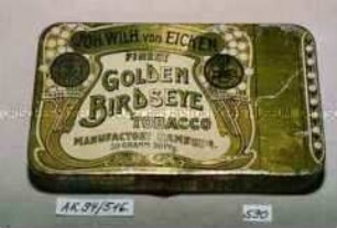 Blechdose für 50 g "GOLDEN BIRDSEYE TOBACCO"