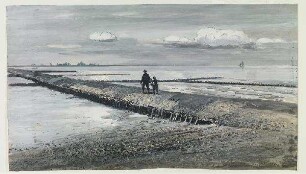 Der Staudamm von Nordstrand zum Festland