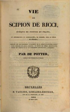 Vie et mémoires de Scipion de Ricci, évèque de Pistoie et Prato, T. 3