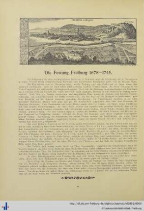 Die Festung Freiburg 1678-1745.