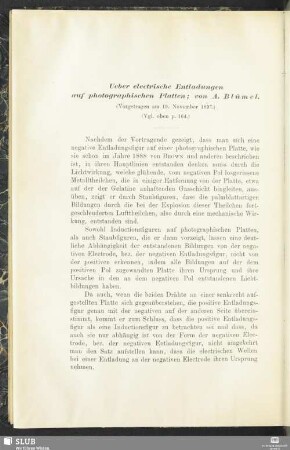 Ueber electrische Entladungen auf photographischen Platten