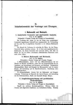 I. Mathematik und Mechanik