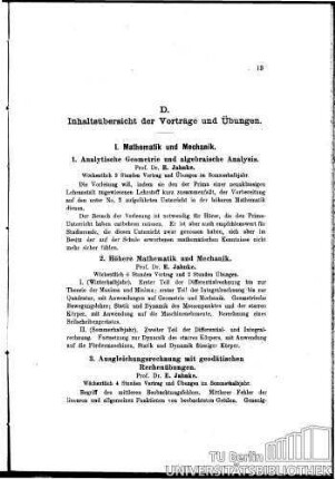 I. Mathematik und Mechanik
