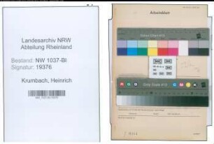 Entnazifizierung Heinrich Krumbach , geb. 17.05.1900 (Desinfektor)