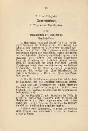 I. Allgemeine Vorschriften