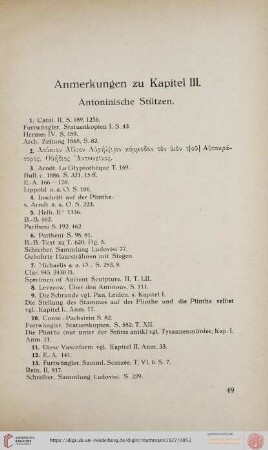 Anmerkungen zu Kapitel III. Antoninische Stützen