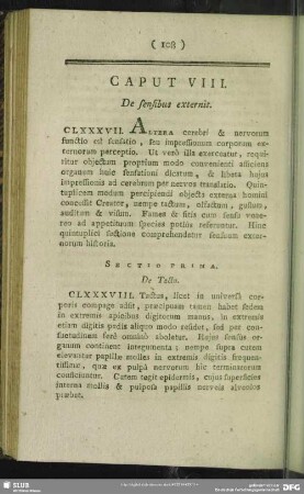 Caput VIII. De sensibus externis