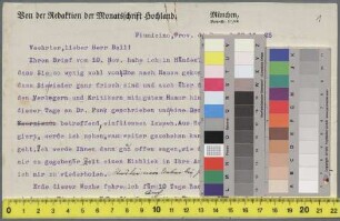 Karl Muth (1867-1944) Nachlass: Briefe von Karl Muth an Hugo Ball - BSB Ana 390 II.B. Ball, Hugo