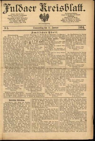 Ausgabe vom Donnerstag, den 11. Januar 1894.