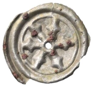 Fundmünze, Scherf, Hohlpfennig, Ende 15. Jahrhundert