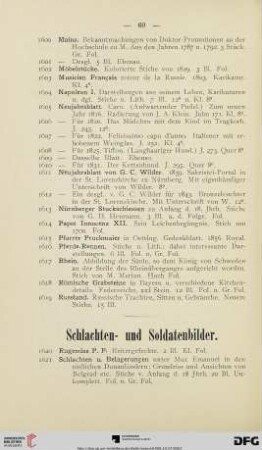 Schlachten- und Soldatenbilder (Nr. 1620-1663)