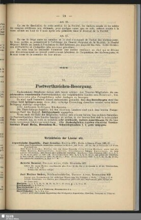 XI. Postwerthzeichen-Besorgung