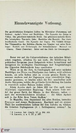 Einundzwanzigste Vorlesung