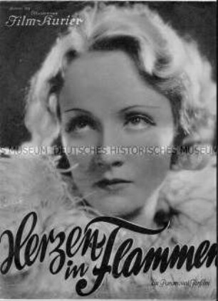 Filmzeitschrift zum Paramount-Spielfiln "Herzen in Flammen"