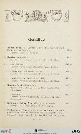 Gemälde (Nr. 1-34)