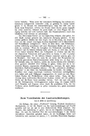 Zum Verständnis der Lautverschiebungen