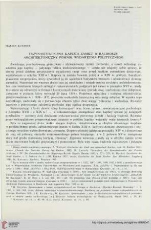 17: Trzynastowieczna kaplica zamku w Raciborzu : architektoniczny pomnik wydarzenia politycznego