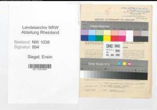 Entnazifizierung Erwin Siegel , geb. 14.06.1902 (Buchhalter)