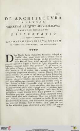 De architectura etrusca urnarum aliquot sepulcralium