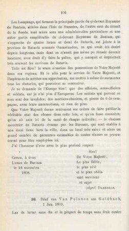 36. Brief van Van Polanen aan Goldbach, 1 Jan. 1809