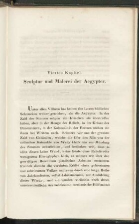 Viertes Kapitel. Sculptur und Malerei der Aegypter.