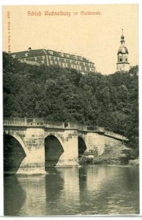 Wechselburg. Schloss mit Muldenbrücke