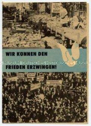 Illustrierte Flugschrift mit Auszügen aus Rede von Pieck, anlässlich eines Stalin-Interviews, über sieben Aufgaben jedes Deutschen im Friedenskampf, für die Einheit Deutschlands