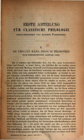 Neue Jahrbücher für Philologie und Pädagogik. 93 = Jg. 36 = Jg. 12. 1866