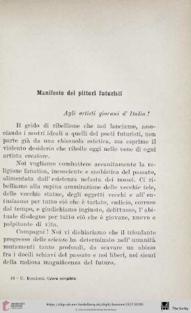 Manifesto dei pittori futuristi