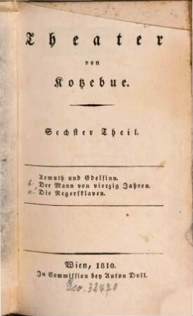Theater, 6. Sechster Theil