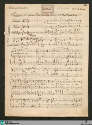 Requiems - JWK Mus.Ms. 26 : V (4), org; E|b; StrK WoO 6.15
