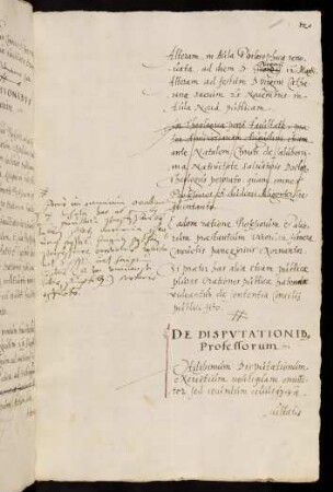 De disputationib[us] Professorum.
