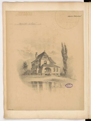 Landhaus Monatskonkurrenz März 1896: Perspektivische Ansicht