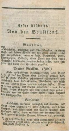 Erster Abschnitt. Von den Bouillons