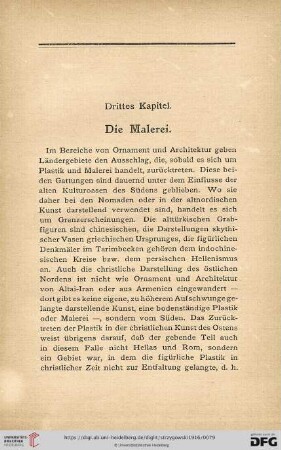Drittes Kapitel: Die Malerei